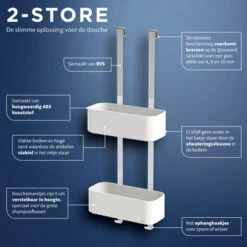 Tiger Doucherek Ophangbaar 2-store 25cm Wit -Badkamerartikelen Winkel 123 2985