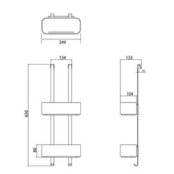 Tiger Doucherek Ophangbaar 2-store 25cm Zwart -Badkamerartikelen Winkel 123 2993