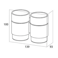 Tiger Dubbele Bekerhouder Nomad Hangend Met Bekers Zwart -Badkamerartikelen Winkel 123 3123