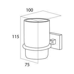 Tiger Bekerhouder Melbourne Hangend Met Beker Chroom -Badkamerartikelen Winkel 123 3157