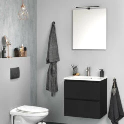 Tiger Badkamermeubel Karlo 60 Cm Mat Zwart Met Witte Wastafel -Badkamerartikelen Winkel 123 318