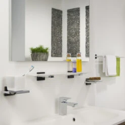 Tiger Bekerhouder Zenna Hangend Met Beker Chroom/Wengé -Badkamerartikelen Winkel 123 3184