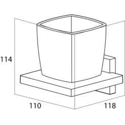 Tiger Bekerhouder Zenna Hangend Met Beker Chroom/Wengé -Badkamerartikelen Winkel 123 3187