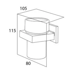 Tiger Bekerhouder Items Hangend Met Beker Chroom -Badkamerartikelen Winkel 123 3192