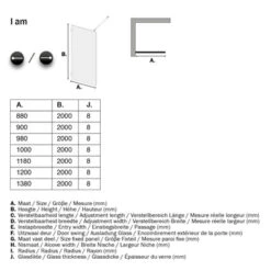 Sealskin Inloopdouche I AM A3 88x200 Cm Chroom -Badkamerartikelen Winkel 123 3954