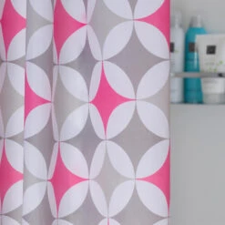 Sealskin Douchegordijn Diamonds 180x200 Cm Roze -Badkamerartikelen Winkel 123 4008