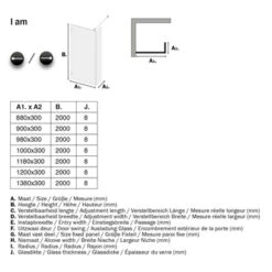 Sealskin Inloopdouche I AM A1 100x200 Cm Chroom -Badkamerartikelen Winkel 123 4016