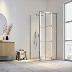 Sealskin Hooked Zijwand Voor Schuifdeur 90x200 Cm, 6 Mm Helder Veiligheidsglas Met Antikalklaag Zilver Hoogglans