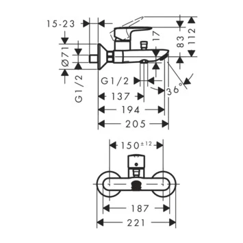 Hansgrohe Mysport Badkraan 4 Hansgrohe Mysport Badkraan - Afbeelding 2