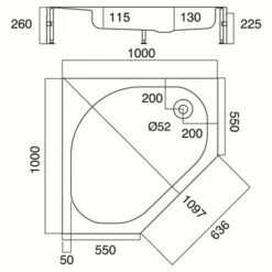 Sealskin Douchebak Optimo Hoekinstap Opbouw 100x100x26 Cm -Badkamerartikelen Winkel 123 4144