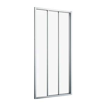 Sealskin Hooked Driedelige Schuifdeur 90x200 Cm, 6 Mm Helder Veiligheidsglas Met Antikalklaag Zilver Hoogglans 6 Sealskin Hooked Driedelige Schuifdeur 90x200 Cm, 6 Mm Helder Veiligheidsglas Met Antikalklaag Zilver Hoogglans - Afbeelding 4