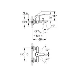 Grohe Badkraan Start Edge Chroom 15 Cm -Badkamerartikelen Winkel 123 451