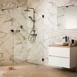 Sealskin Inloopdouche I AM A3 100x200 Cm Zwart -Badkamerartikelen Winkel 123 4539