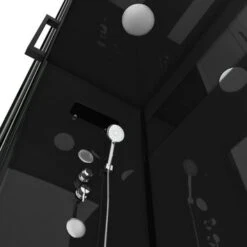 Aurlane Douchecabine Met Schuifdeur Black Mirror 2 Rechthoek Zwart 80x110 Cm -Badkamerartikelen Winkel 123 4680