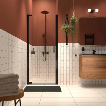 Sealskin Inc. Draaideur In Nis 100x200 Cm, 8 Mm Helder Veiligheidsglas Met Antikalklaag Mat Zwart 3 Sealskin Inc. Draaideur In Nis 100x200 Cm, 8 Mm Helder Veiligheidsglas Met Antikalklaag Mat Zwart