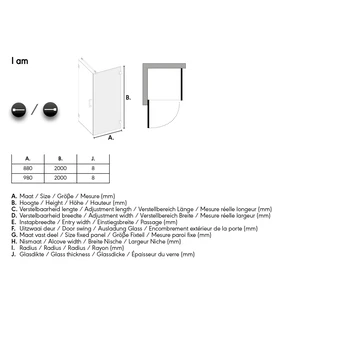 Sealskin Douchecabine Met Swingdeur I AM 100x200 Cm Chroom 6 Sealskin Douchecabine Met Swingdeur I AM 100x200 Cm Chroom - Afbeelding 4