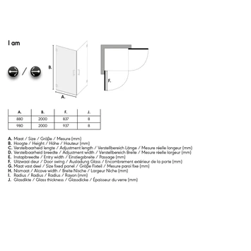 Sealskin Swingdeur Voor Hoekinstap I AM 100x200 Cm Zwart 8 Sealskin Swingdeur Voor Hoekinstap I AM 100x200 Cm Zwart - Afbeelding 6