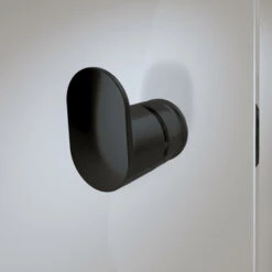 Sealskin Hooked Draaideur In Nis, 90 Cm Breed, 200 Cm Hoog, Mat Zwart -Badkamerartikelen Winkel 123 5021