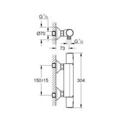 Grohe Thermostatische Douchekraan Precision Start Chroom 15 Cm 11 Grohe Thermostatische Douchekraan Precision Start Chroom 15 Cm -Badkamerartikelen Winkel 123 512