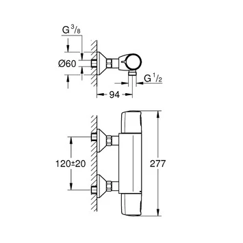 Grohe Thermostatische Douchekraan Precision Trend New Chroom 12 Cm 5 Grohe Thermostatische Douchekraan Precision Trend New Chroom 12 Cm - Afbeelding 3