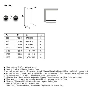 Sealskin Inloopdouche Impact A3 138x195 Cm Chroom 6 Sealskin Inloopdouche Impact A3 138x195 Cm Chroom - Afbeelding 4