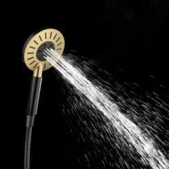 Tiger Regendoucheset Akcent Zwart/messing Incl Kraan En Handdouche Met 3 Straalstanden -Badkamerartikelen Winkel 123 5357