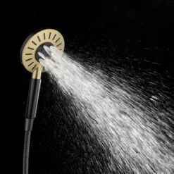 Tiger Regendoucheset Akcent Zwart/messing Incl Kraan En Handdouche Met 3 Straalstanden -Badkamerartikelen Winkel 123 5359