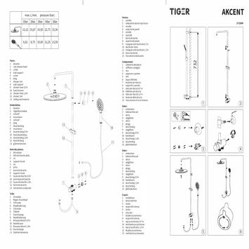 Tiger Regendoucheset Akcent Zwart 15 Tiger Regendoucheset Akcent Zwart - Afbeelding 13