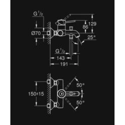 GROHE Badkraan Start Classic Met Hendel Chroom 15 Cm -Badkamerartikelen Winkel 123 542