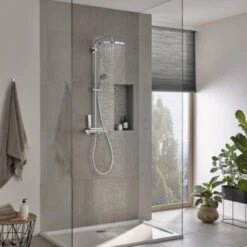 Grohe Douchesysteem Vitalio Joy 310 Cooltouch Met Thermostaatkraan QuickFix Chroom 14 Grohe Douchesysteem Vitalio Joy 310 Cooltouch Met Thermostaatkraan QuickFix Chroom -Badkamerartikelen Winkel 123 5570
