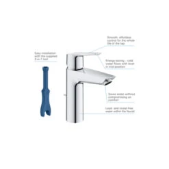 Grohe Wastafelkraan Start M-size Met Waste Quickfix Chroom -Badkamerartikelen Winkel 123 569