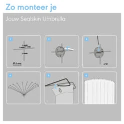 Sealskin Douchegordijnstang Umbrella Aluminium -Badkamerartikelen Winkel 123 5769