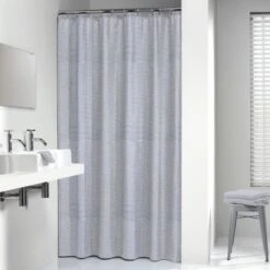 Sealskin Douchegordijn Wave Polyester 180x200 Cm Blauw -Badkamerartikelen Winkel 123 5790