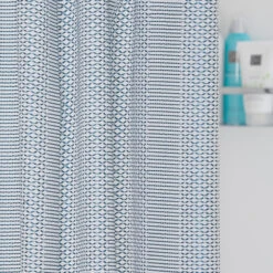 Sealskin Douchegordijn Wave Polyester 180x200 Cm Blauw -Badkamerartikelen Winkel 123 5792