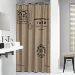Sealskin Douchegordijn Savon De Provence Bruin Textiel 180x200 Cm -Badkamerartikelen Winkel 123 5811