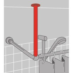 Sealskin Plafondsteun Seallux Voor Douchegordijnstang Wit 60 Cm -Badkamerartikelen Winkel 123 5872