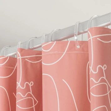 Sealskin Douchegordijn Mind 180x200cm D.roze/wit 5 Sealskin Douchegordijn Mind 180x200cm D.roze/wit - Afbeelding 3