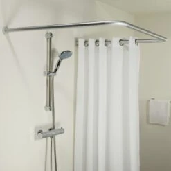 Sealskin Douchegordijnstang Seallux Combi Mat Aluminium -Badkamerartikelen Winkel 123 6148