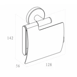 Marho Toiletrolhouder Luxor Met Klep Zwart -Badkamerartikelen Winkel 123 6234