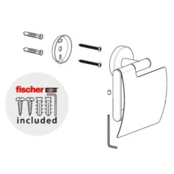 Marho Toiletrolhouder Luxor Met Klep Zwart -Badkamerartikelen Winkel 123 6236