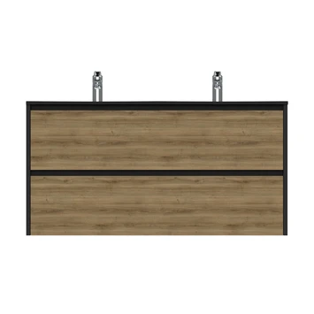 Tiger Reverse Meubelset 120 Cm Met 2 Lades Chalet Eik / Mat Zwart Inclusief Oval Wastafel Dubbel Mat Zwart 5 Tiger Reverse Meubelset 120 Cm Met 2 Lades Chalet Eik / Mat Zwart Inclusief Oval Wastafel Dubbel Mat Zwart - Afbeelding 3