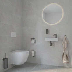 Marho Handdoekhaak Luxor Groot Gun Metal -Badkamerartikelen Winkel 123 6334