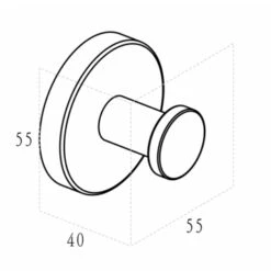 Marho Handdoekhaak Luxor Groot Gun Metal -Badkamerartikelen Winkel 123 6335