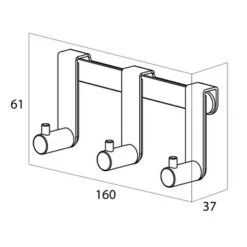 Tiger Douchecabine 3-haak RVS Geborsteld 9 Tiger Douchecabine 3-haak RVS Geborsteld -Badkamerartikelen Winkel 123 6373