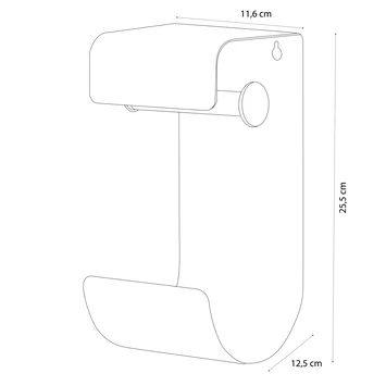 Sealskin WC-rolhouder Brix Metaal Zwart 11 Sealskin WC-rolhouder Brix Metaal Zwart - Afbeelding 9