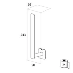 Tiger Reserverolhouder Colar Hangend RVS 21 Tiger Reserverolhouder Colar Hangend RVS -Badkamerartikelen Winkel 123 6409