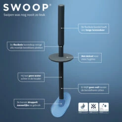 Tiger Toiletborstelhouder TESS Met Swoop Borstel Flexibel Zwart/antraciet -Badkamerartikelen Winkel 123 6752