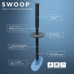 Tiger Toiletborstelhouder TESS Met Swoop Borstel Flexibel Zwart/antraciet -Badkamerartikelen Winkel 123 6754