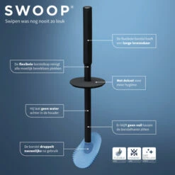 Tiger Toiletborstelhouder TESS Met Swoop Borstel Flexibel Blauw/zwart -Badkamerartikelen Winkel 123 6903