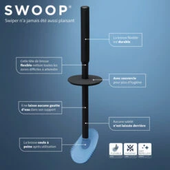 Tiger Toiletborstelhouder TESS Met Swoop Borstel Flexibel Blauw/zwart -Badkamerartikelen Winkel 123 6905